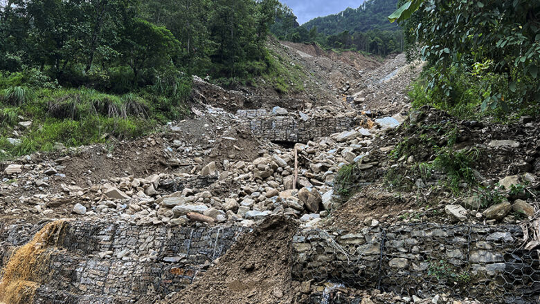 रोशीको बाढीले अस्पतालसहित विद्यालय भवनमा क्षति