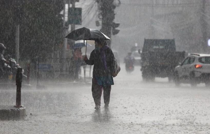 काठमाडौँको चाबहिल क्षेत्रमा मुसलधारे वर्षा