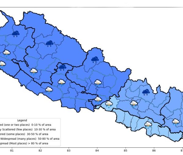 शुक्रबार धेरै ठाउँमा वर्षा हुने, पश्चिमेलीलाई मिल्नेछ गर्मीमा राहत