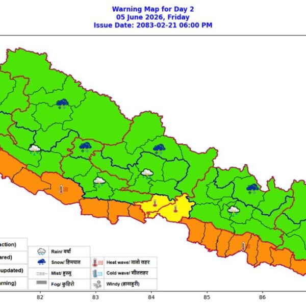 मनमौजी मौसम : २० जिल्लामा अत्यधिक गर्मी, एक–दुई स्थानमा वर्षाको सम्भावना